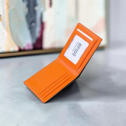 جلد طبيعي محفظة كاش فاخرة RFID نحيفة وماركة اصلية مصنوعة من جلد البقر حامل بطاقة الائتمان